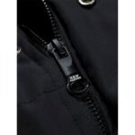 Men's Hooded Longline Puffer Jacket Front Pockets And Sleeve Patch - Image 3